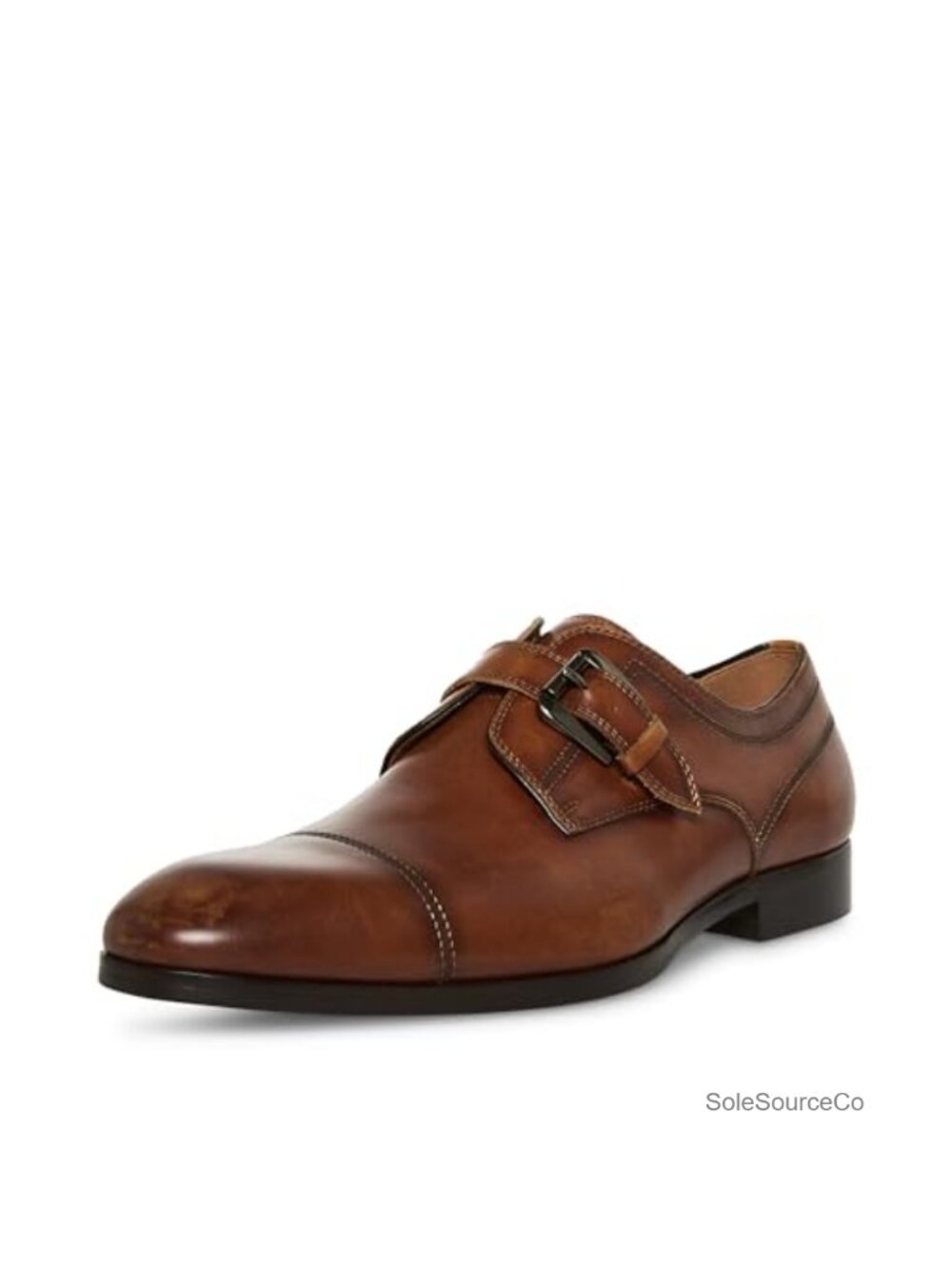 Men's Leather Single Buckle Monk Strap Loafers Slip-Ons